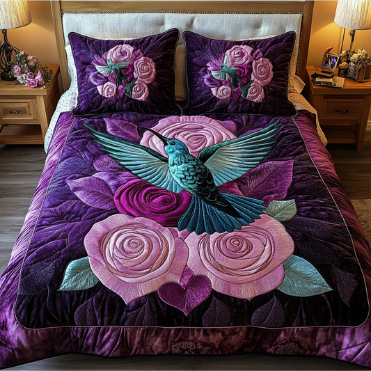 Humming Bloom 3-Piece Quilted Bedding Set NCU0NVH600