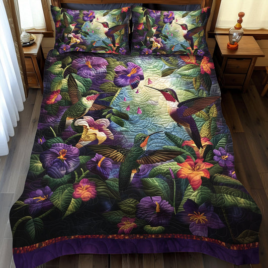 Hummingbird Garden 3-Piece Quilted Bedding Set NCU0TH918