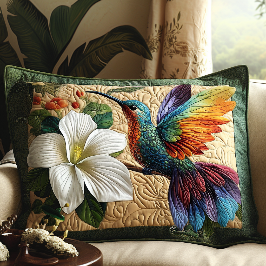 Hummingbird Haven Quilted Bedding Pillow Case NCU0DV490