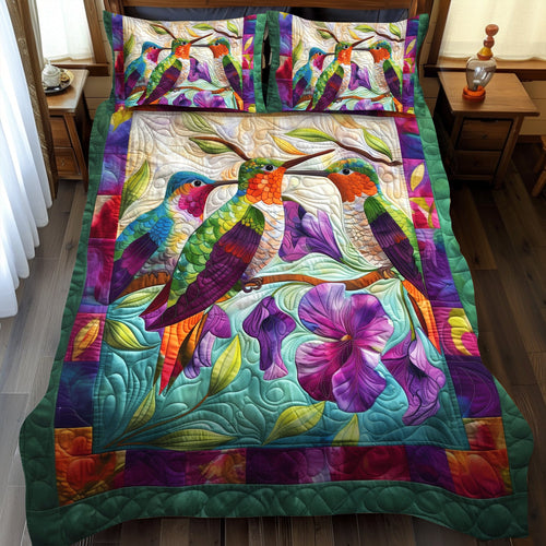 Hummingbird Serenade 3-Piece Quilted Bedding Set NCU0TH920