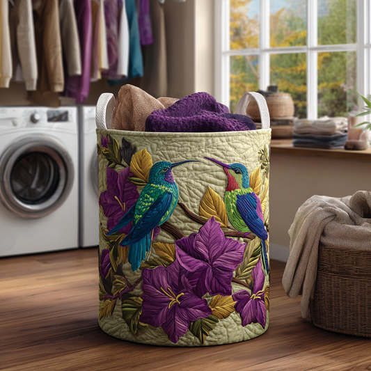 Hummingbird Bloom Quilted Laundry Basket NCU0DDK1185