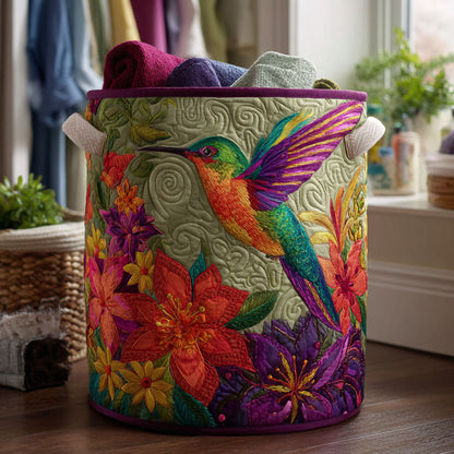 Hummingbird Bloom Quilted Laundry Basket NCU0DDK2031