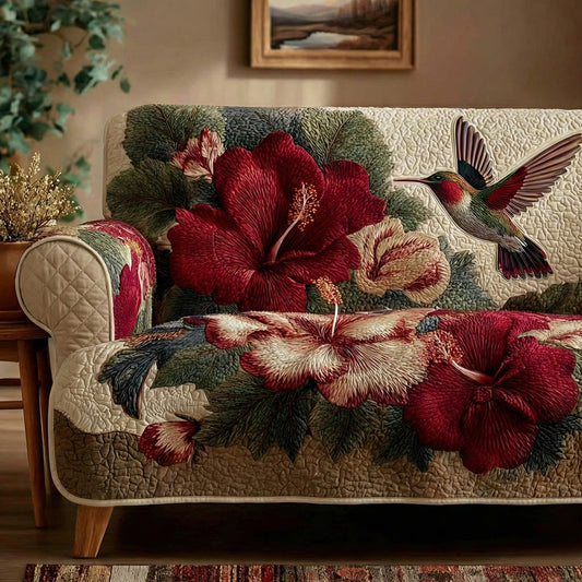 Hummingbird Bloom Quilted Sofa Cover NCU0LDH448