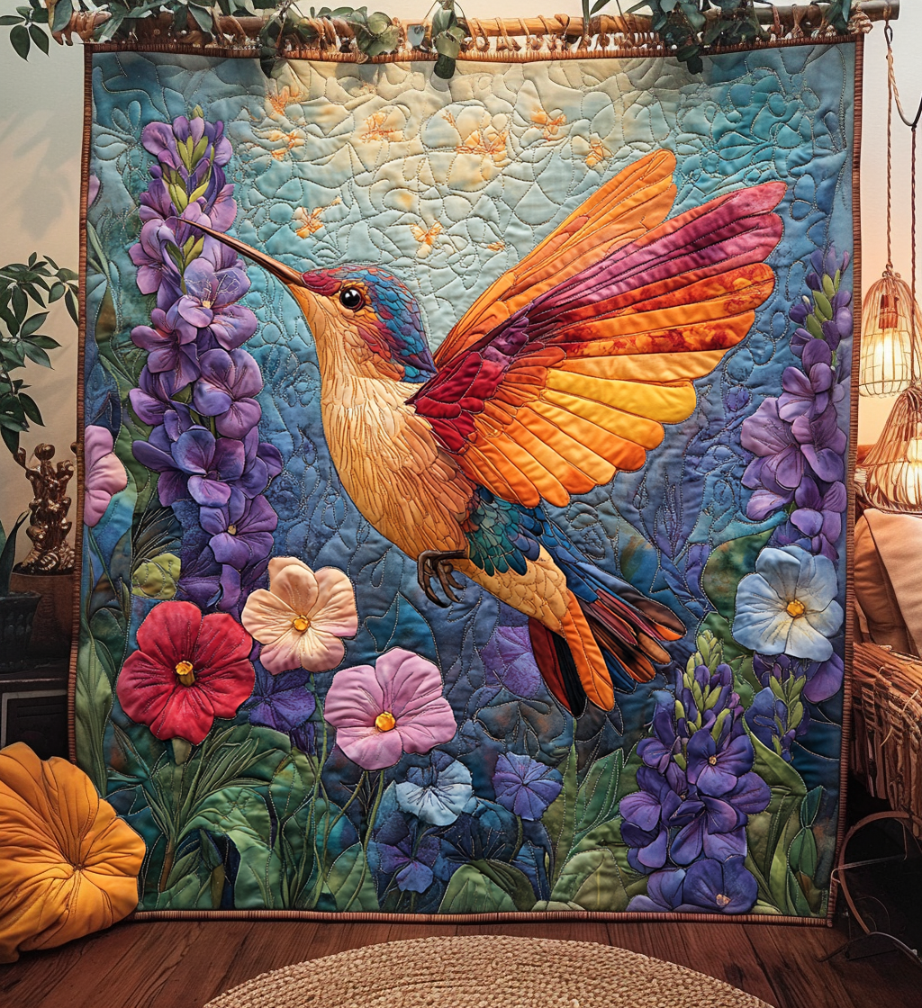 Hummingbird Dawn Quilted Blanket NCU0DV1267