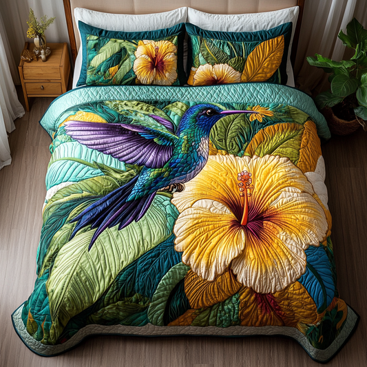 Hummingbird Dream 3-Piece Quilted Bedding Set NCU0NVH196