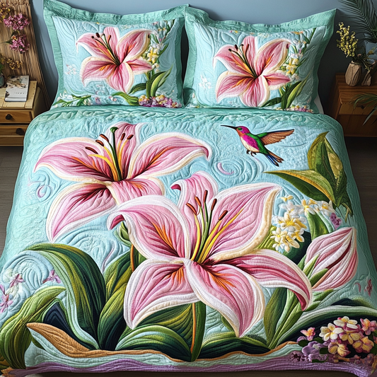 Hummingbird Dream 3-Piece Quilted Bedding Set NCU0NVH421