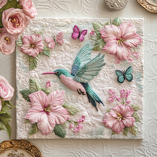 Hummingbird Flight Quilted Table Topper NCU0DDK515