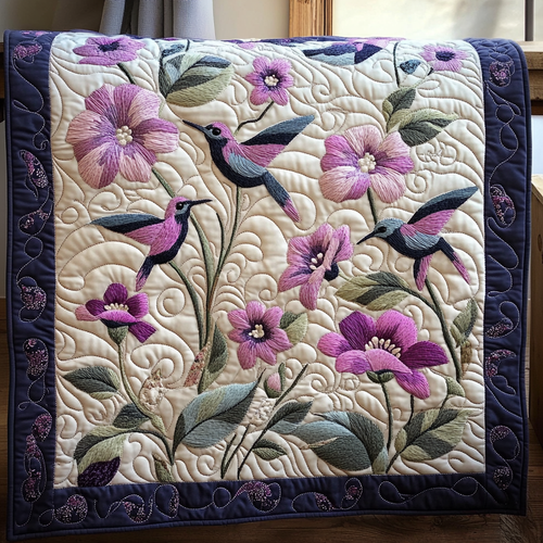 Hummingbird Garden Quilted Blanket NCU0DV1123