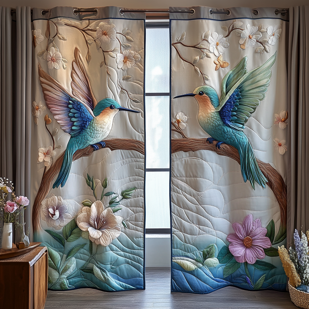 Hummingbird Garden Quilted Curtains NCU0DDK2008