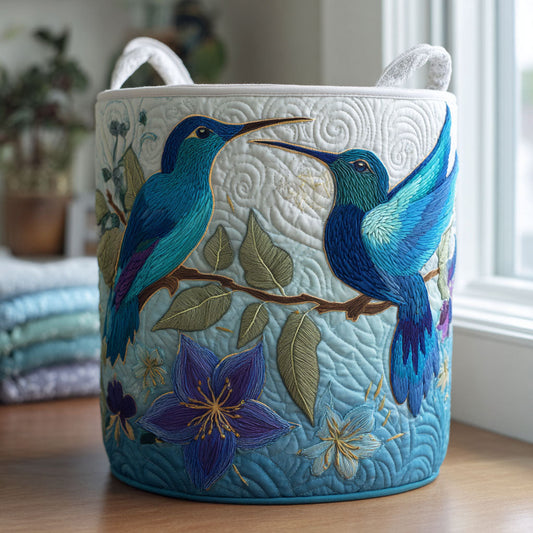 Hummingbird Garden Quilted Laundry Basket NCU0DDK2038