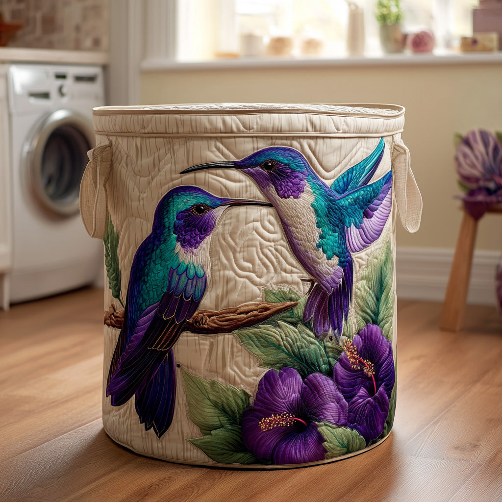 Hummingbird Garden Quilted Laundry Basket NCU0DV561
