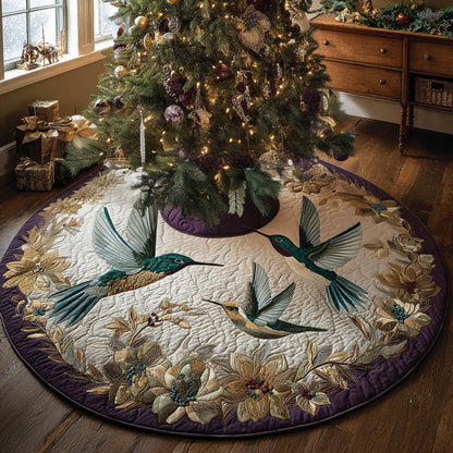Hummingbird Grace Christmas Quilted Tree Skirt NCU0DV1336