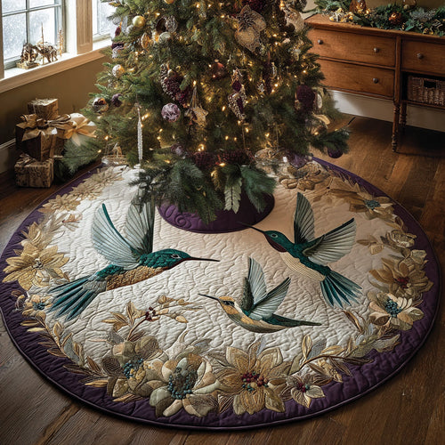Hummingbird Grace Christmas Quilted Tree Skirt NCU0DV1336
