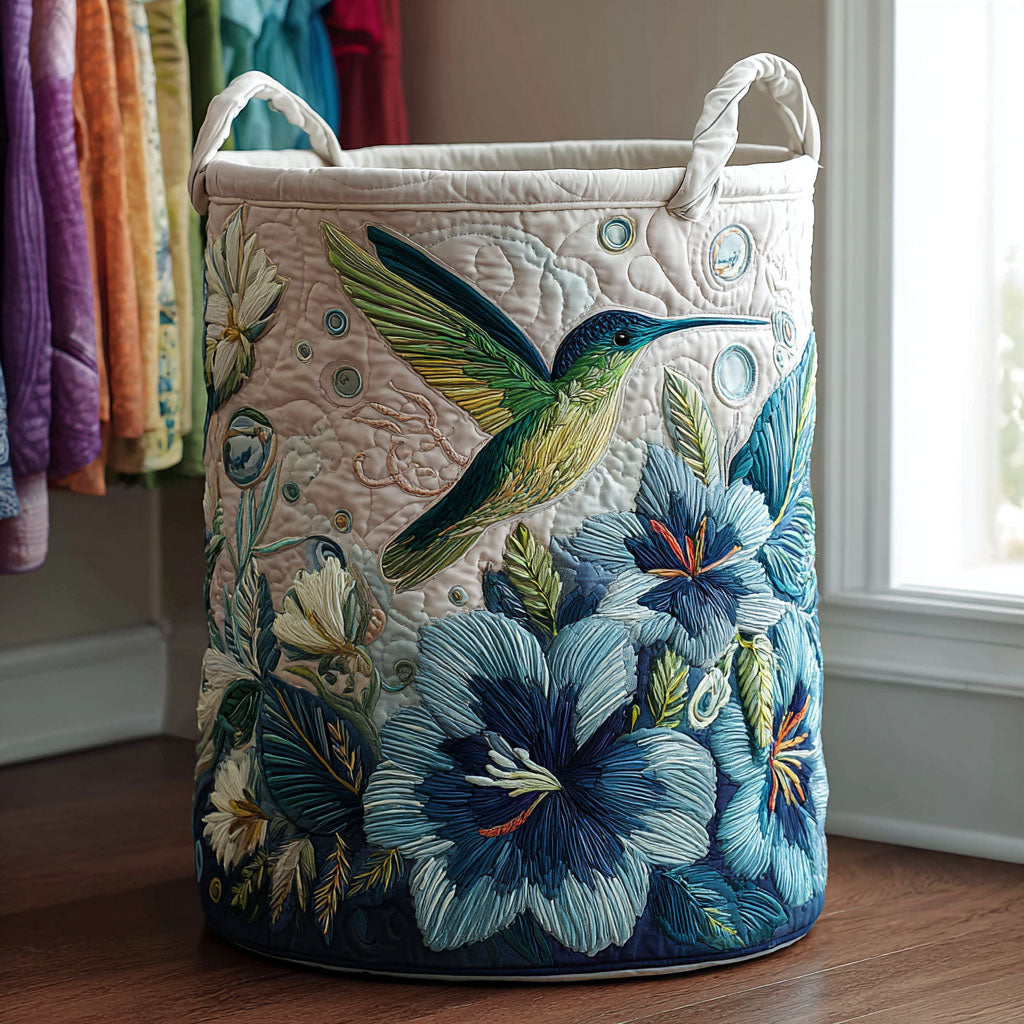 Hummingbird Grace Quilted Laundry Basket NCU0DDK2035