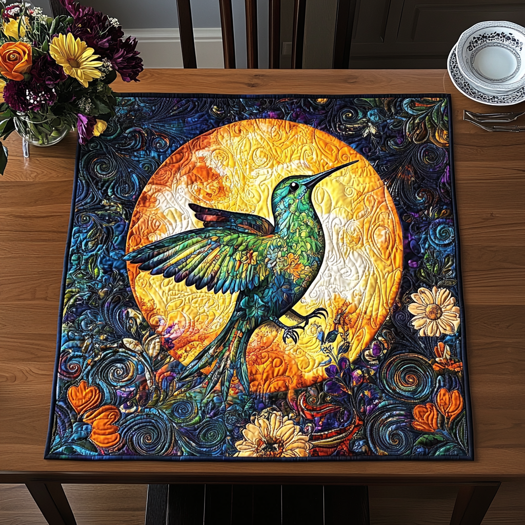Hummingbird Grace Quilted Table Topper NCU0DDK629 – Quiltnest