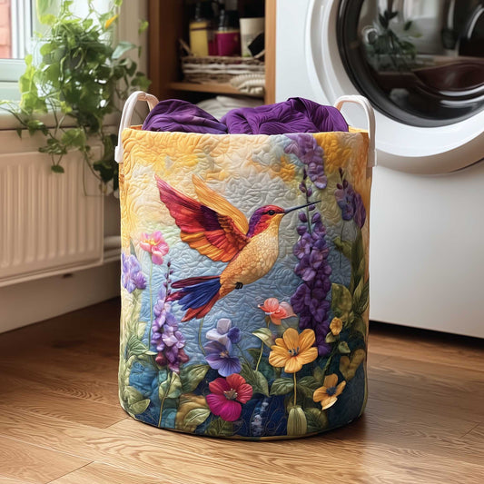 Hummingbird Harmony Quilted Laundry Basket NCU0HTT005