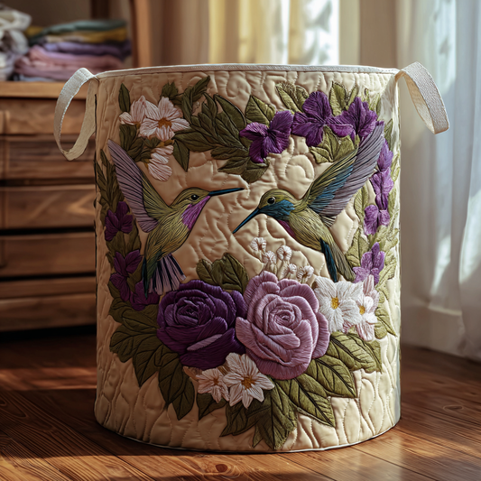 Hummingbird Haven Quilted Laundry Basket NCU0DDK1190