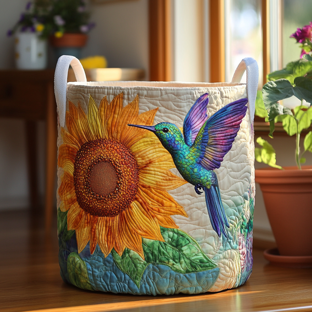 Hummingbird Radiance Quilted Laundry Basket NCU0PVL408