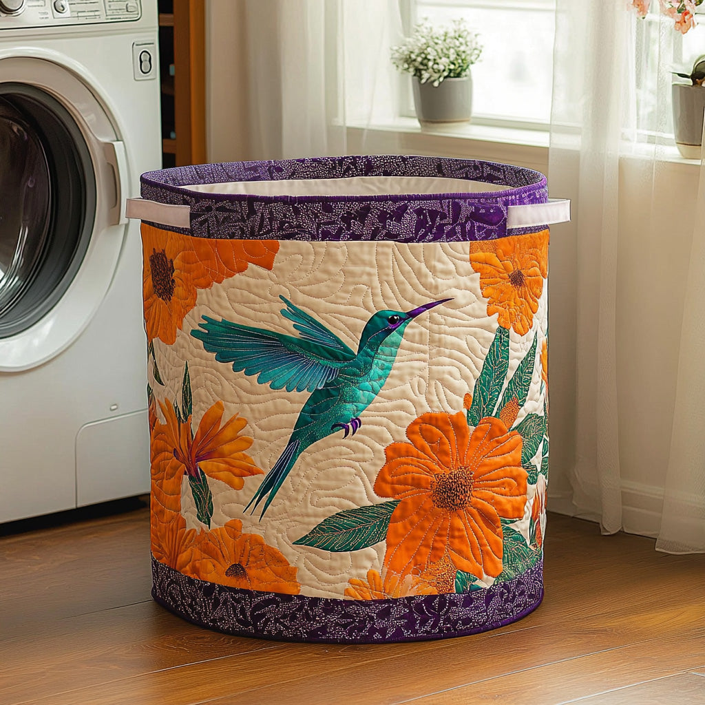 Hummingbird Whispers Quilted Laundry Basket NCU0DV559
