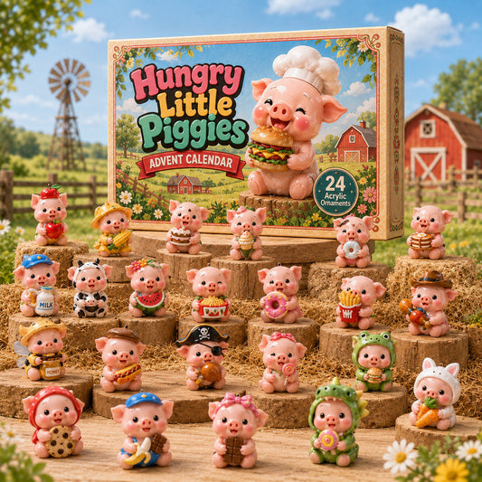 CHRISTMAS KICKOFF 40% OFF - Hungry Little Piggies Advent Calendar 2026 - 24-Day Festive Countdown, Acrylic Charms Blind Box - Gift For Pig Lovers AC0HA212