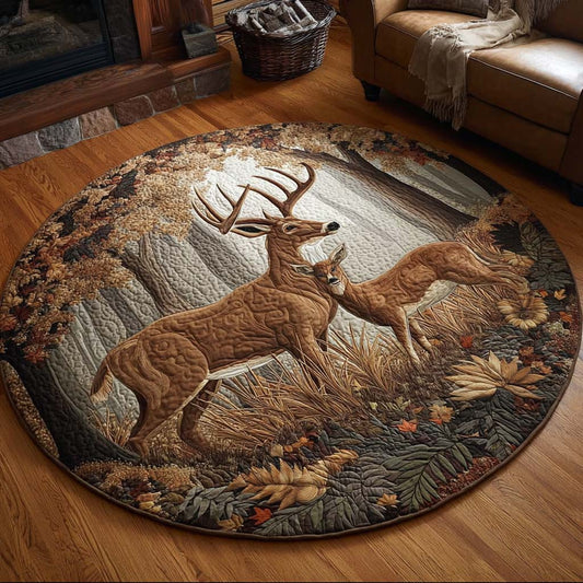 Hunting Deer Quilted Round Mat NCU0NNT1898