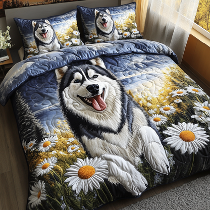 Husky Dreams 3-Piece Quilted Bedding Set NCU0DV457
