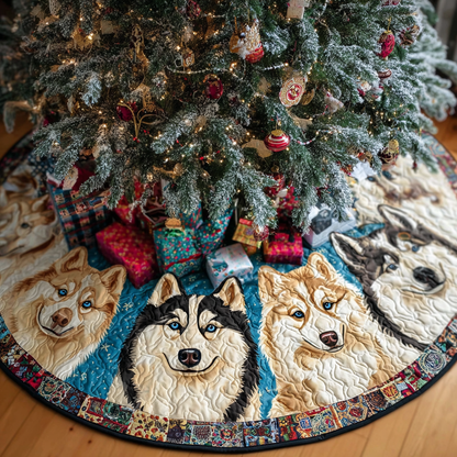 Husky Glow Christmas Quilted Tree Skirt NCU0DDK1456