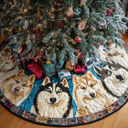 Husky Glow Christmas Quilted Tree Skirt NCU0DDK1456