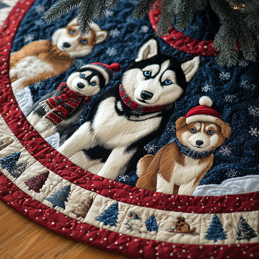 Husky Harmony Christmas Quilted Tree Skirt NCU0DDK1454