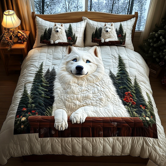 Husky Journey 3-Piece Quilted Bedding Set NCU0DV466
