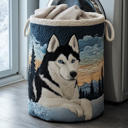 Husky Spirit Quilted Laundry Basket NCU0TH3124