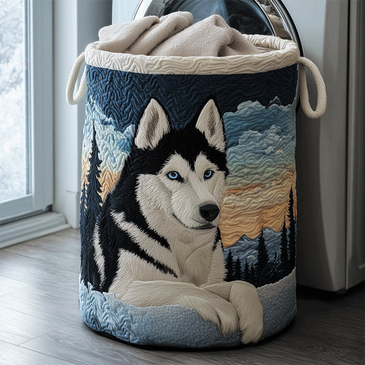 Husky Spirit Quilted Laundry Basket NCU0TH3124