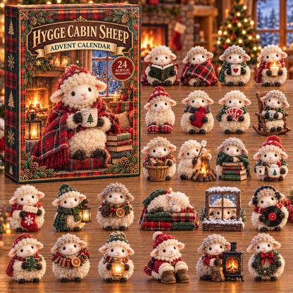 CHRISTMAS KICKOFF 40% OFF - Hygge Cabin Sheep Advent Calendar 2026 - 24-Day Festive Countdown, Acrylic Charms Blind Box - Gift For Family and Friends AC0TD037