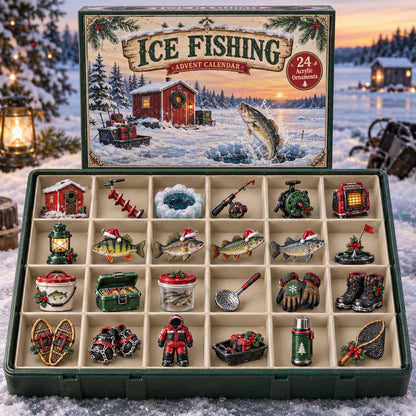 CHRISTMAS KICKOFF 40% OFF - Ice Fishing Advent Calendar 2026 - 24-Day Festive Countdown, Acrylic Charms Blind Box - Gift For Family and Friends AC0TV036
