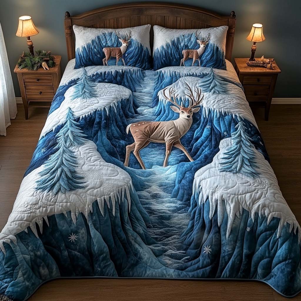 Ice Stag 3-Piece Quilted Bedding Set NCU0NNL094
