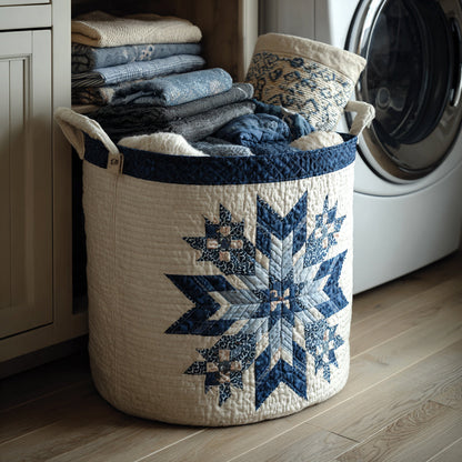 Icefall Snowflake Star Quilted Laundry Basket NCU0HNH199