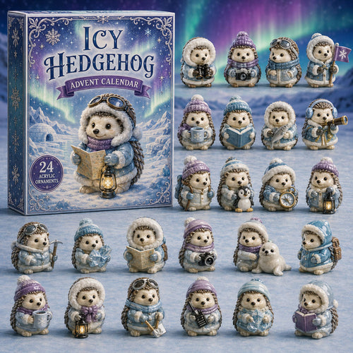 CHRISTMAS KICKOFF 40% OFF - Icy Hedgehog Advent Calendar 2026 - 24-Day Festive Countdown, Acrylic Charms Blind Box - Gift For Hedgehog Lovers AC0TM139