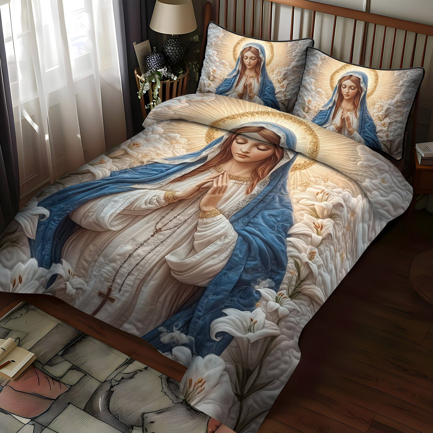 Immaculate Hope 3-Piece Quilted Bedding Set NCU0NT1782