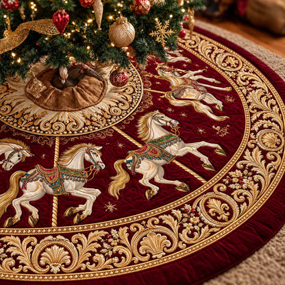 Imperial Carousel Christmas Quilted Tree Skirt NCU0HNH1282