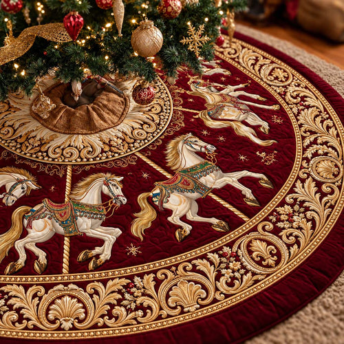 Imperial Carousel Christmas Quilted Tree Skirt NCU0HNH1282