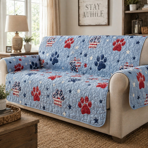 Independence March Quilted Sofa Cover NCU0PVL1037