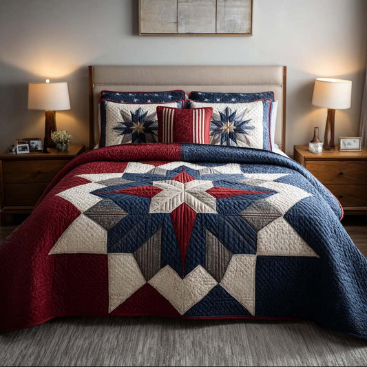 Independence Starburst 3-Piece Quilted Bedding Set NCU0DQQ0292