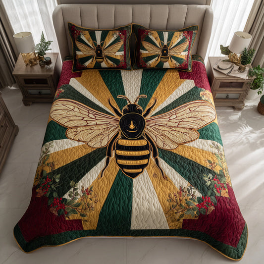 Indigo Bee 3-Piece Quilted Bedding Set NCU0HNH300