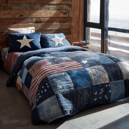 Indigo Star Spirit 3-Piece Quilted Bedding Set NCU0PVL844