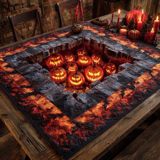 Inferno Pumpkin Pit Quilted Table Topper NCU0NXD370