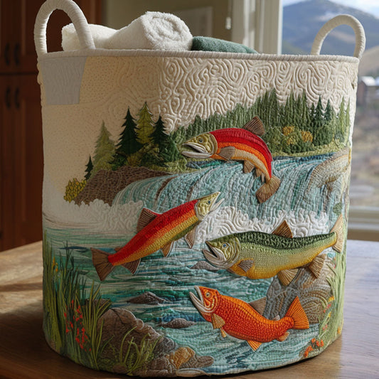 Into the Rapids Quilted Laundry Basket NCU0PTT1732