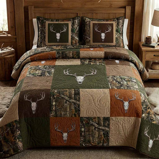 Ironwood Stag 3-Piece Quilted Bedding Set NCU0NXD1743