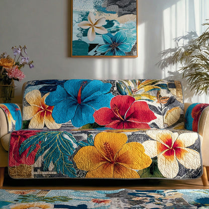 Island Bloom Quilted Sofa Cover NCU0LDH435
