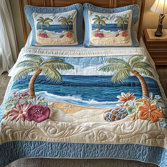 Island Breeze 3-Piece Quilted Bedding Set NCU0NVH234