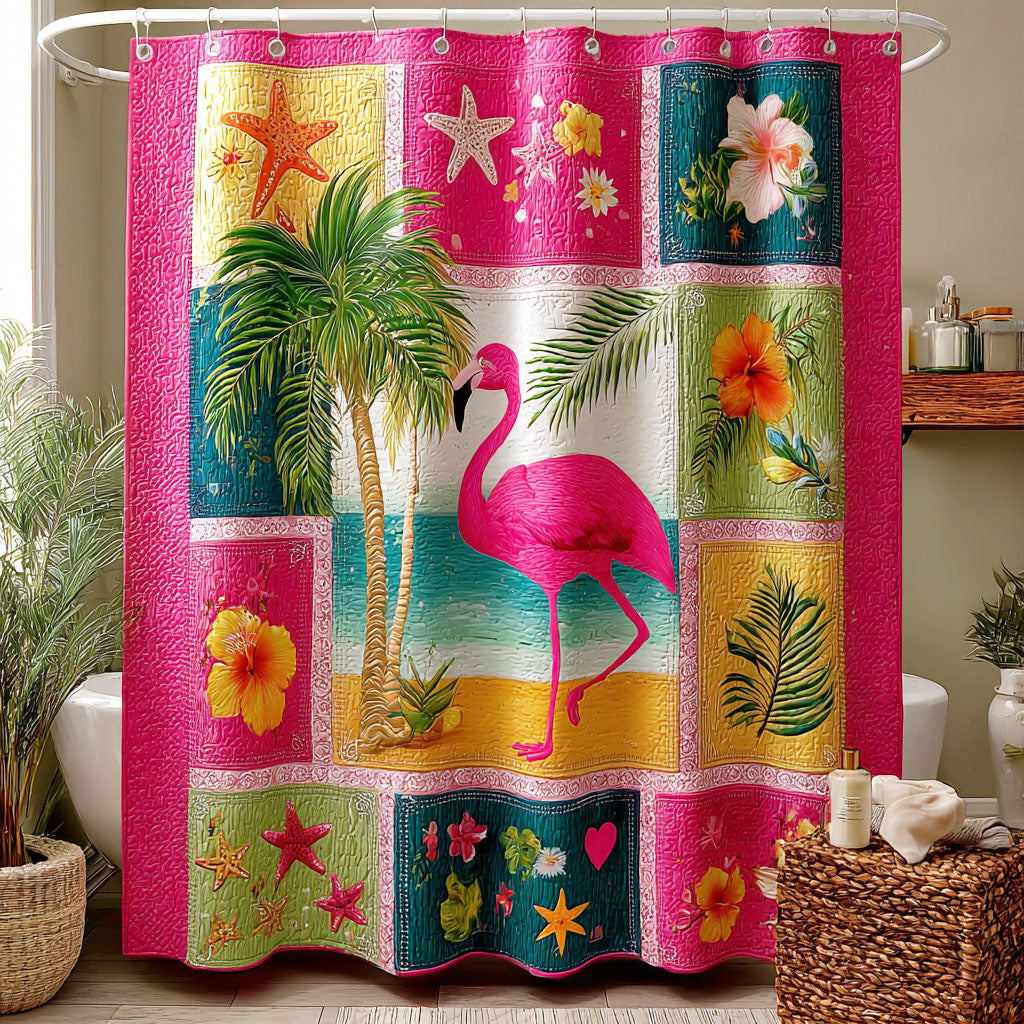 Island Flamingo Shower Curtain NCU0NTD1474